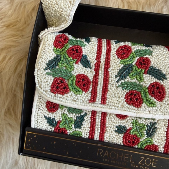 NIB Rachel Zoe Cherry Beaded Shoulder Bag - Picture 2 of 8